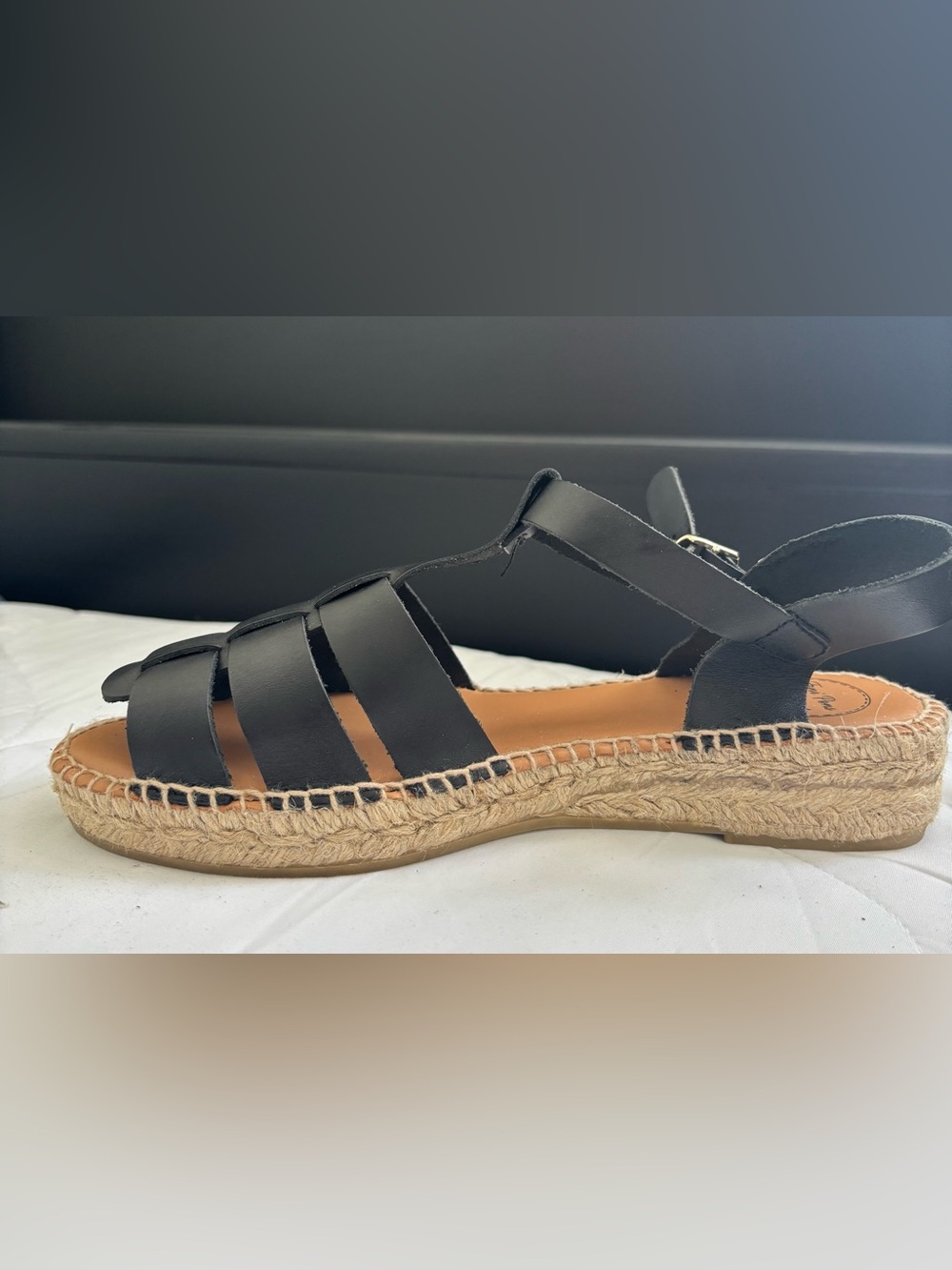 Women’sToni Pons Black Leather Fisherman Sandals- Classic Summer Style